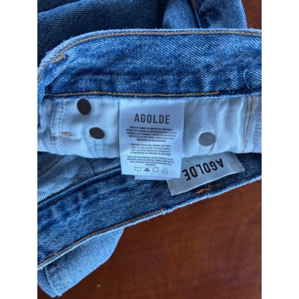 AGOLDE 90s Pinch Waist High Rise Straight Leg Jeans Light Blue Denim Size 26 - Picture 9 of 16